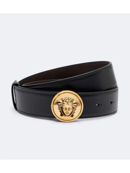 Cu centură curea Versace din piele negru