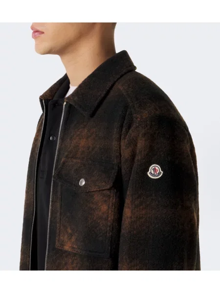 Geacă Moncler în carouri maro
