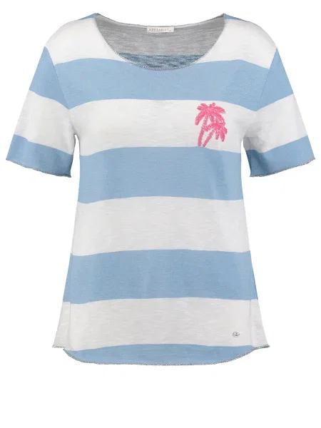 Key Largo Tricou South albastru / roz alb