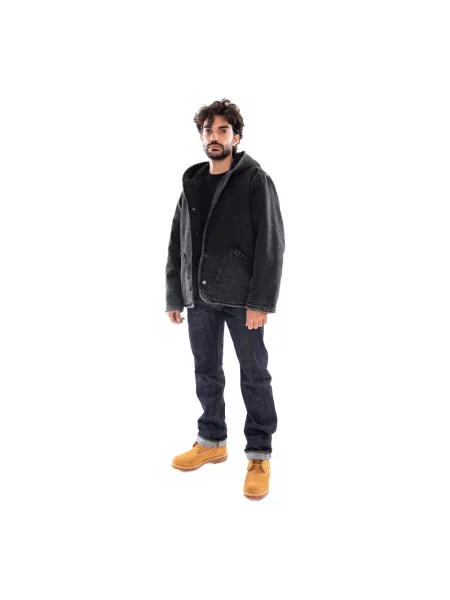 Kurtka o luźnym kroju z denimu z kapturem i podszewką Levi's czarna