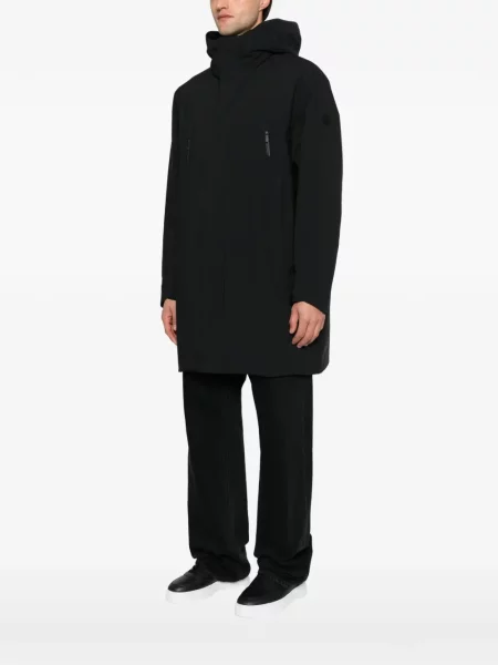 Geacă parka Moncler cu glugă cu autograf negru