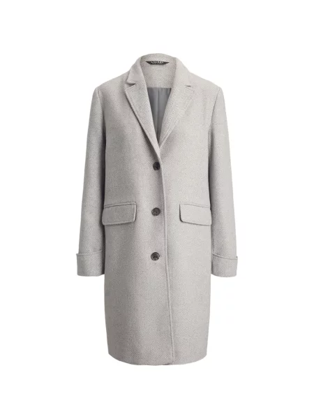Palton Lauren Ralph Lauren cu model herringbone cu rever gri