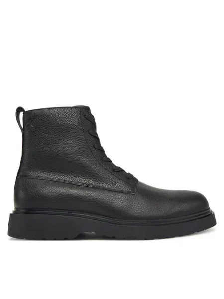 Auliniai batai Calvin Klein Combat Ess Lace Up Zip Boot Lth juoda