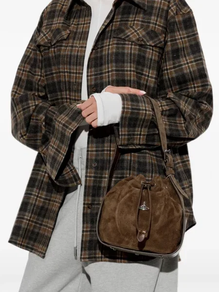 Шопинг чанта Vivienne Westwood с връзки кафяво