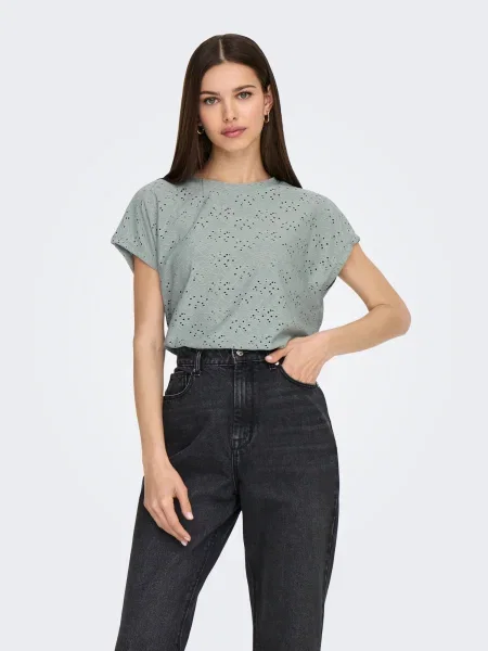 ONLY Tricou ONLSMILLA fumuriu albastru