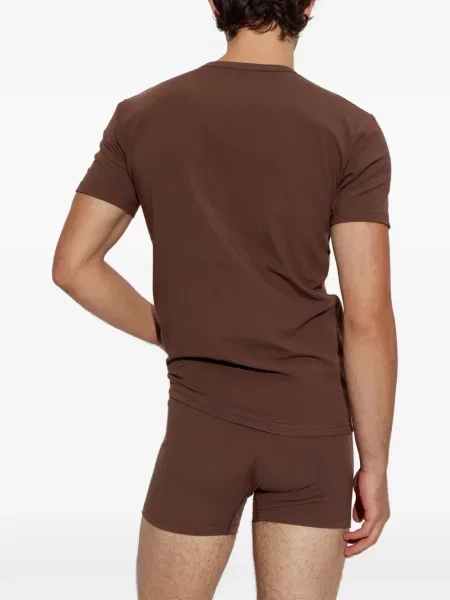 Tričko Mm6 Maison Margiela s potiskem hnědé