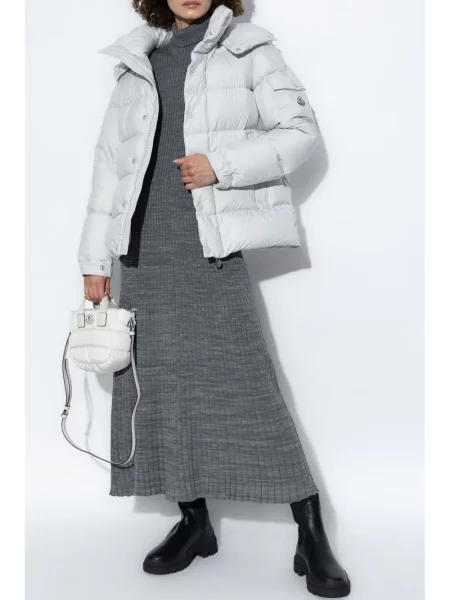 Rochie maxi Moncler de lână de costum gri
