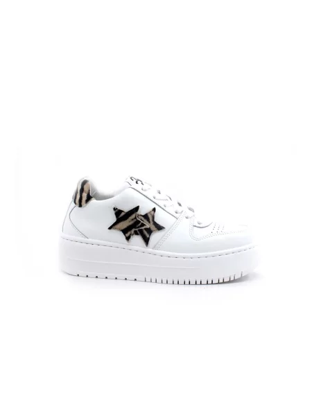 Sneakersy 2star skórzane w zebrę białe