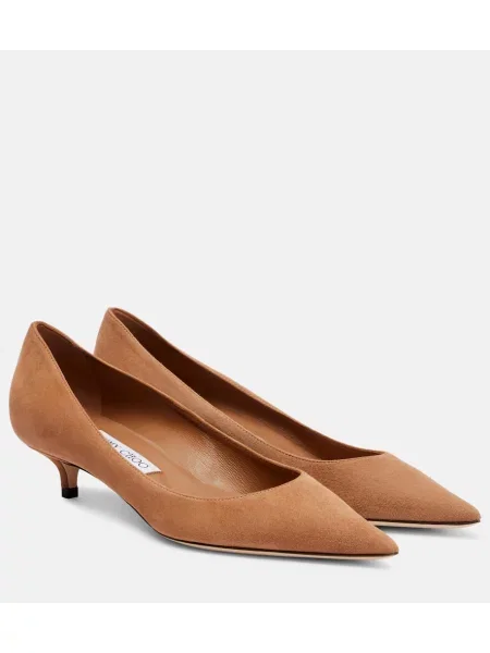 Pantofi cu toc Jimmy Choo din piele de căprioară bej