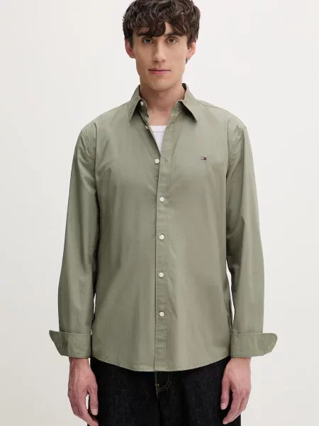Tommy Jeans cămașă pentru bărbați din verde