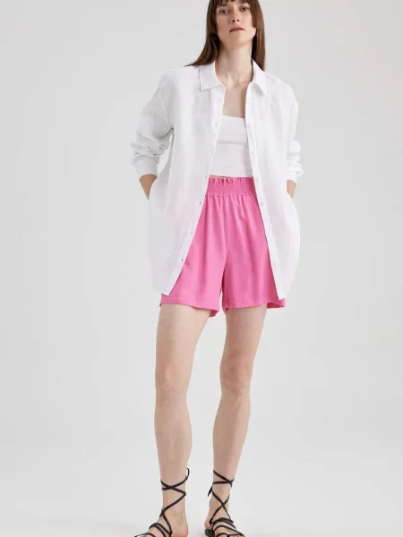 Kratke hlače Defacto z visokim pasom roza