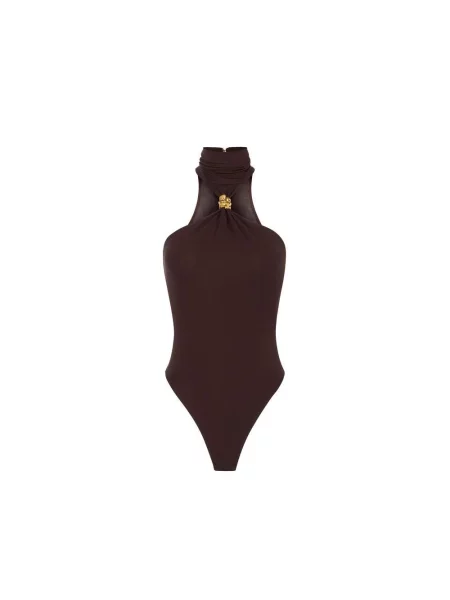 Koszulka Elisabetta Franchi z dżerseju brązowa