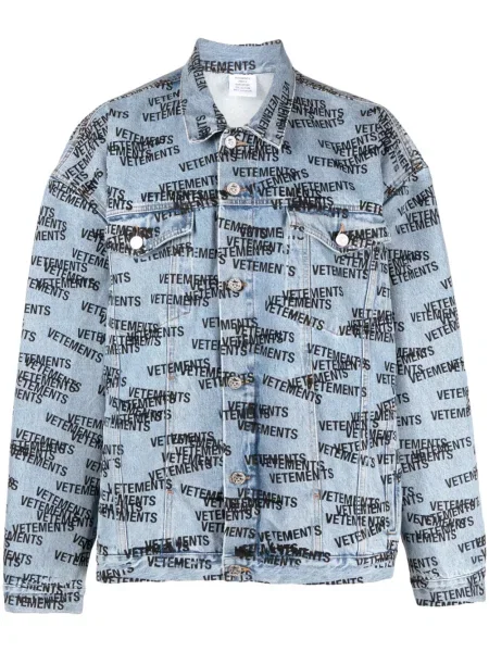 Geacă de blugi Vetements cu imagine albastru