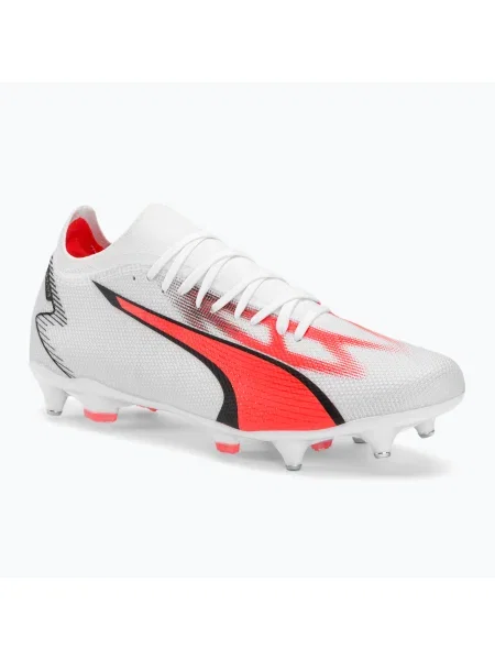 Cizme de fotbal PUMA Ultra Match MXSG pentru bărbați puma alb/puma negru/fire orchid alb