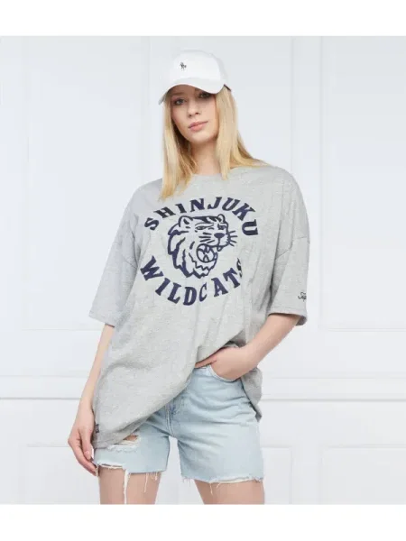 Superdry Póló VINTAGE COLLEGIATE | Oversize fit szürke