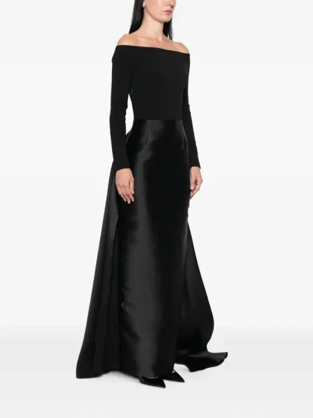 Rochie maxi Solace London cu umerii deschiși negru