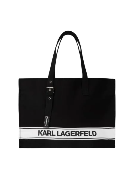 Torba plażowa Karl Lagerfeld czarna