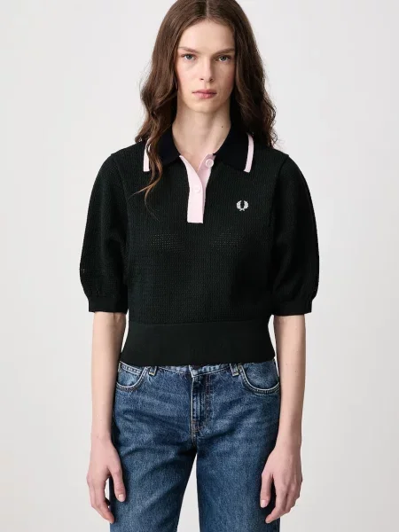 Fred Perry polo z wełną zielona