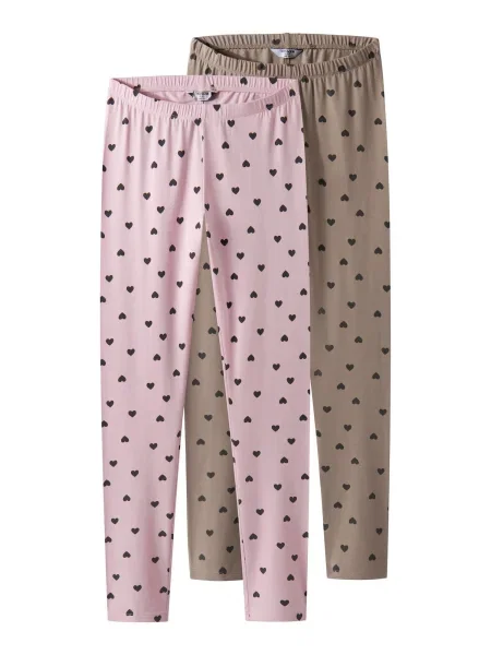 TWO SOON Leggings oliv / roz pastel negru