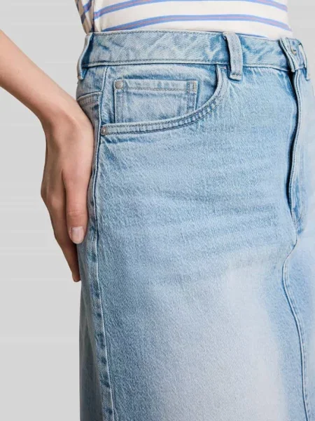 Jeansowa spódnica mini z otwartym dołem Tom Tailor Denim niebieska