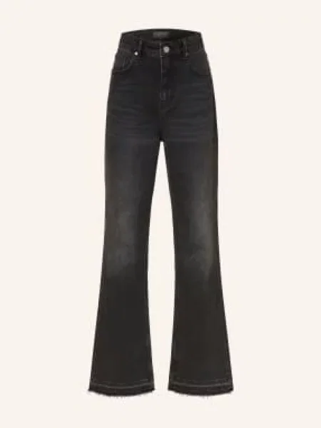 Allsaints Džíny S Rozšiřujícími Se Nohavicemi Fable washed black černé
