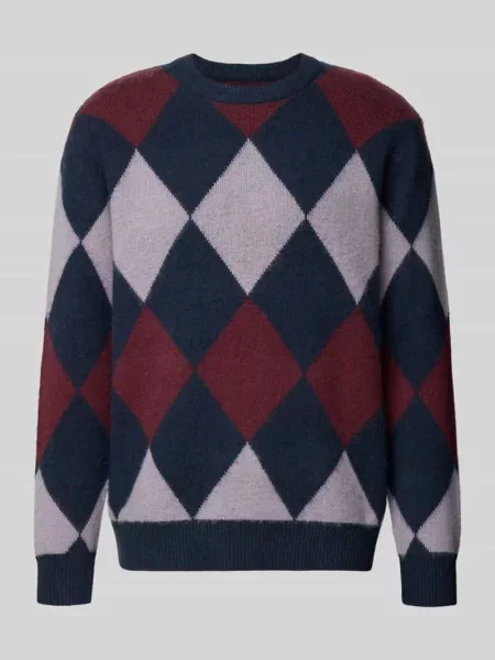 Sweter z dzianiny z prążkowanymi wykończeniami model ‘Jan’ Wood Wood