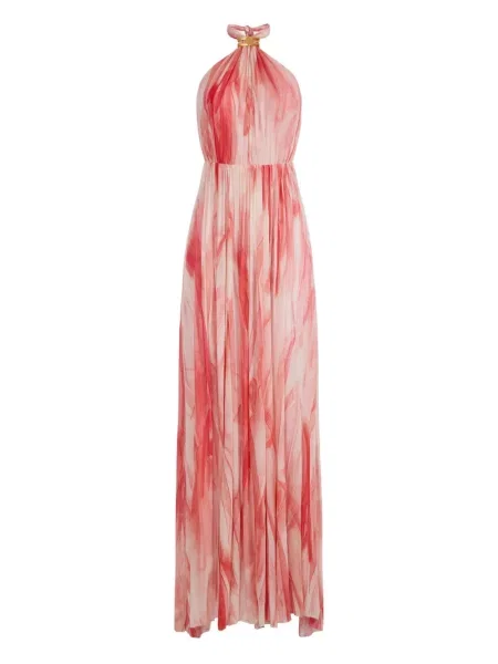 Rochie maxi Elisabetta Franchi cu imagine cu imprimeu abstract roșu