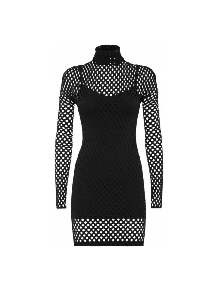Sukienka Philipp Plein z siateczką czarna