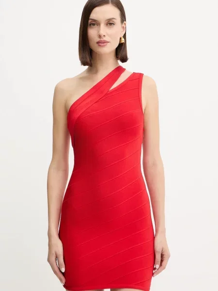 Herve Leger rochie Molly mini mulată roșu