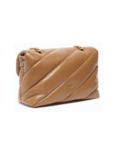 Klasická crossbody kabelka Pinko s prackou z ekologickej kože hnedá