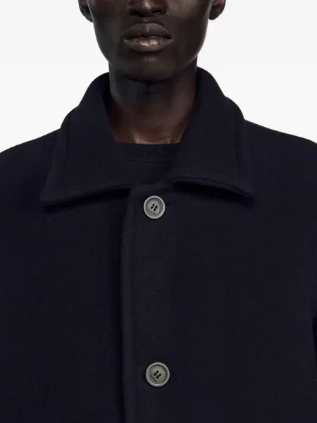 Palton Sandro de lână albastru