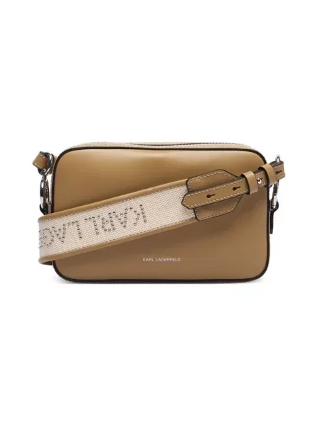 Crossbody kabelka Karl Lagerfeld béžová