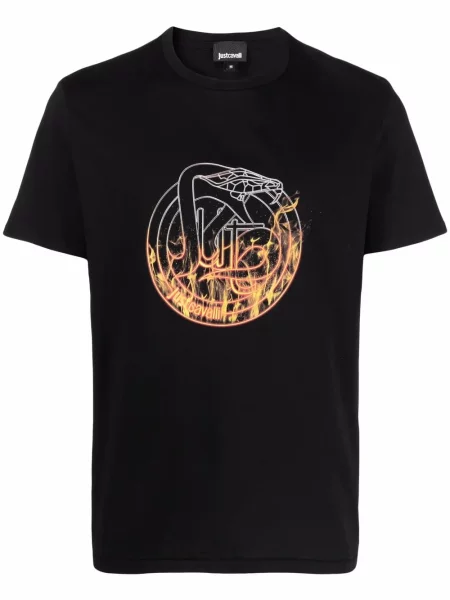 Tricou Just Cavalli cu imagine negru
