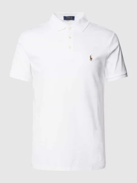 Koszulka polo Polo Ralph Lauren z autografem z krótkim rękawem biała