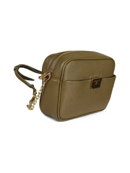 Torebka crossbody Patrizia Pepe skórzana zielona