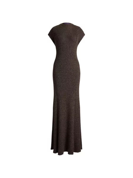 Rochie maxi Ralph Lauren Collection tricotate maro