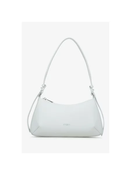 Сумка-багет шкіряна Estro сіра