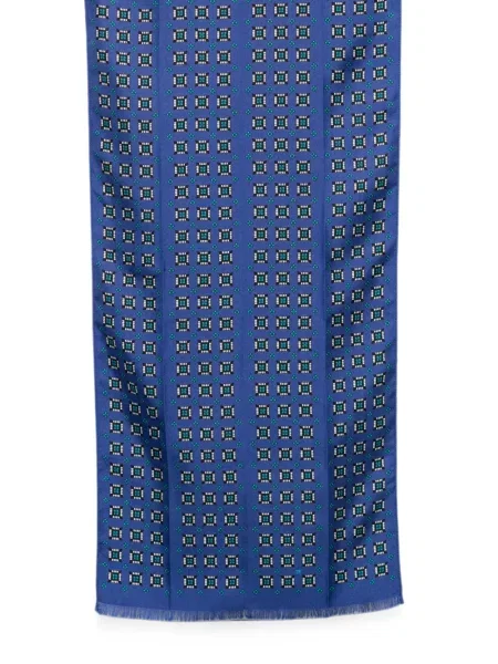 Fular Tom Ford cu imprimeu geometric albastru