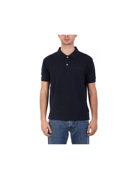Guess Jeans polo granatowy gładki niebieska