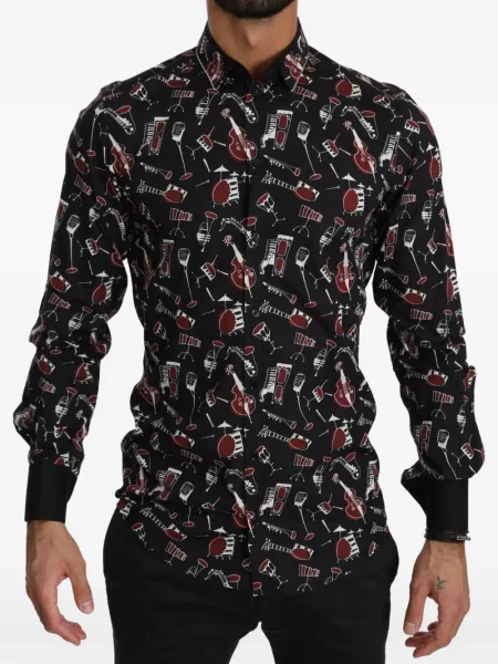 Cămașă Dolce & Gabbana cu imagine negru