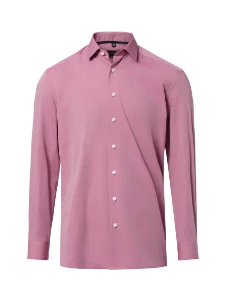 Finshley & Harding koszula biznesowa Easy Care Mężczyźni Modern Fit wypukły wzór tkaniny 38 czerwony