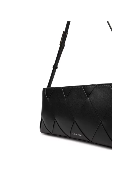 Torbica Calvin Klein Ck Woven Elongated Shoulder Bag crna