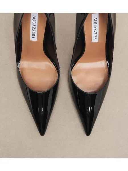 Pantofi cu toc Aquazzura din piele de lac negru
