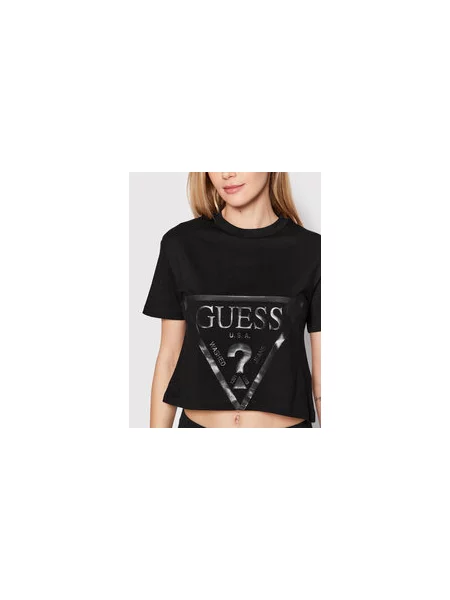 Guess Marškinėliai Regular Fit juoda