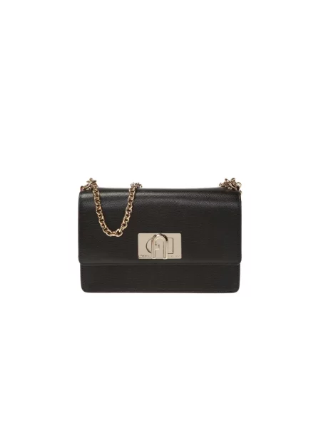 Torebka crossbody Furla zamszowa czarna