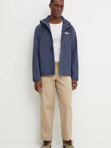 Pánska bunda do dažďa Jack Wolfskin Trailtime 2L midnight sky modrá