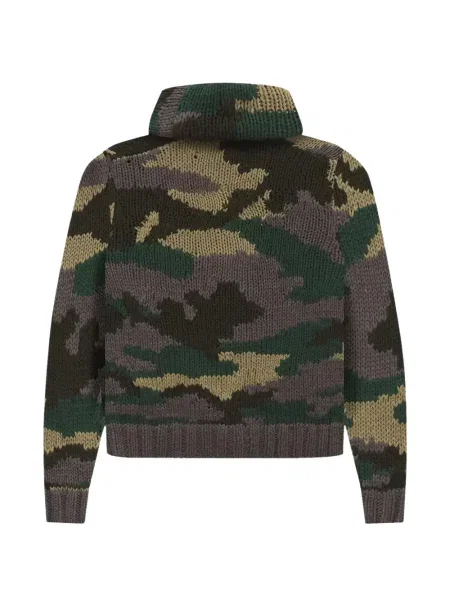 Cardigan Rhude cu model camuflaj verde