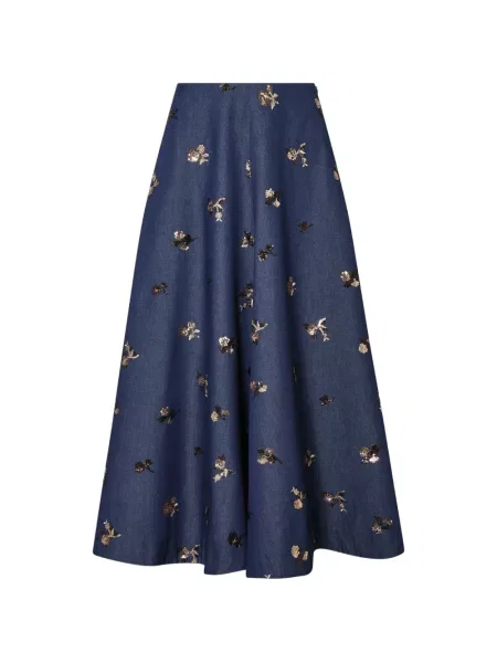Fustă Altuzarra cu paiete cu model floral albastru