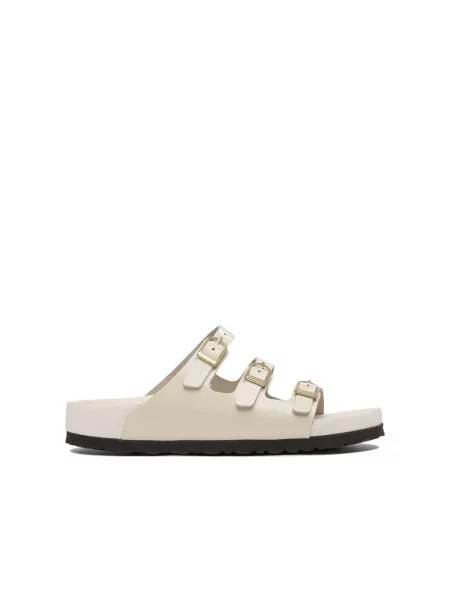 Klapki Birkenstock skórzane białe