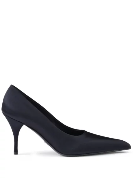 Pantofi cu toc Prada din satin albastru